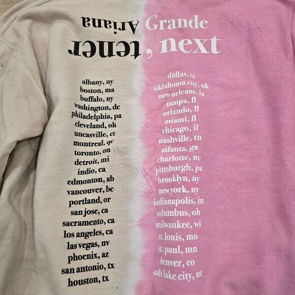 Ariana Grande Sweetner World Tour Sweatshirt Adults Medium Split Color Crew Neck - Picture 6 of 8